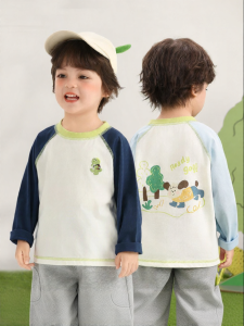CUTEPANDAS | Áo Thun Tay Dài Trẻ Em Chống Khuẩn Mùa Xuân