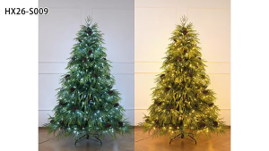 4/5/6/7/8FT PE+PVC Artificial Christmas Tree With Pine Cones Home Xmas Party Decor