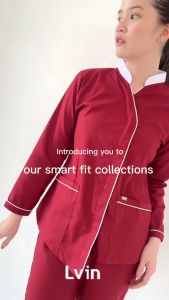 Lvin Uniform Maru Lengan Panjang Series Baju Baby Sitter / Baju Seragam Suster / Nanny Uniform / Seragam Klinik