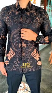 Kemeja Batik Pria Slimfit Motif SULTAN Lengan Panjang Premium Bahan Katun Furing Solo