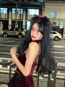 Halloween Carnival Night ~ Original Butterfly Bride Wedding Veil Dress Halloween Cos Photo Decoration Prop Headdress