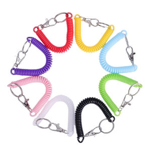 B.F. Coil Springs Keychain Retractable Spring Coil Leash Cord Safety Ropes Lanyard Snap Hook