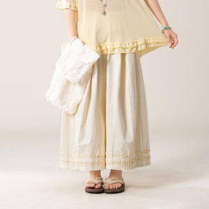 SHANGWEILUO | Lace Crochet Spaghetti Strap Top Female Summer Wear Loose Short Sleeve T-shirt Wide Leg Pants Set