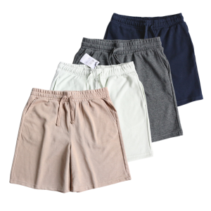 กางเกงขาสั้นผ้าคอตตอนหนา ทรงหลวม สำหรับใส่กลางแจ้ง ทรงหลวม 5 จุด สำหรับผู้ชายและผู้หญิง กางเกงขายาวทรงหลวม สีพื้น หลากหลายสไตล์