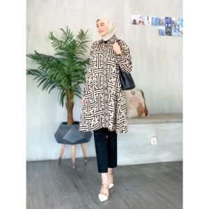 Atasan Tunik Katun Rayon Premium Oversize / Tunik Lebaran Terbaru