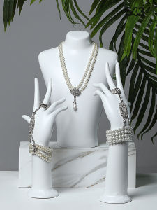 543 Jewelry Display Stand Necklace Ring Prop Neck Model Fake Hand Model for Showcase Photography Portable Detachable Plastic