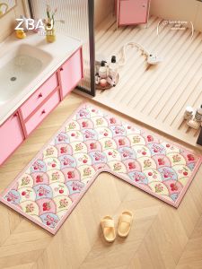 ZHIBAIJIA | Water Absorbent Slip-Resistant Corner Mat L-Shaped