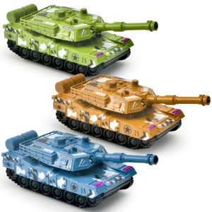 Military Childrens Pull Back Inertial Tank Toy Car PVC Resistant To Fall Model Toys For Boy Gift