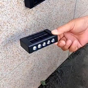 Lampu Dinding Taman Tempel Dinding Tenaga Matahari Solar Power Outdoor Modern Waterproof 600mAh Warm White