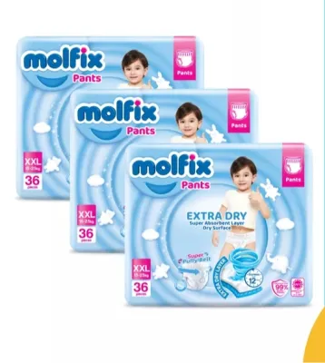 Molfix Extra Dry Pants 3Pack 1 Cartoon S66 M58 L48 Xl42 Xxl36 Xxxl20