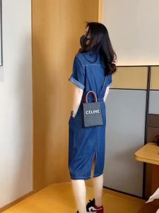 Spring Summer New Style Korean Version Short Sleeve Light Casual Loose Waist-accentuating Slimming Womens Dress