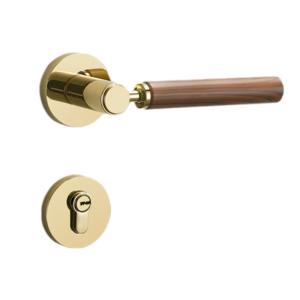 YAGEMAN | Quiet Retro Walnut Wood Grain Door Lock