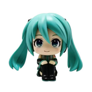 Bandai | Q version Anime Hatsune Miku Look Up Pretty Girl Model Handmade Toy desktop decoration Christmas Gift For Friends Surprise Gift
