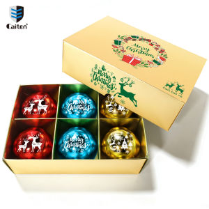 caiton | Bộ Bóng Golf Caiton Hàn Quốc Thiết Kế Lễ Hội Giáng Sinh Vui Vẻ 6 Quả Bóng Màu Đỏ Vàng Xanh Dương Kích Thước 6cm Hộp Quà Tặng