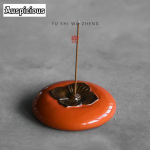 Creative Persimmon Fragrance Ceramic Incense Stove Zen Garden Household Scented Aromatic Candles Chinese Tea Set Collection