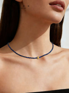SHISHANGMEIDI | Luxury 925 Silver Cross Lapis Lazuli Necklace 2mm