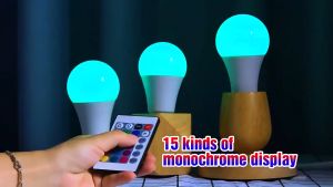 E27 RGB Led Light Bulb for Room 16 Colors Remote Control Lamp Bulb Smart Christmas Lights 5W 7W 9W 12W