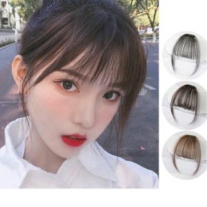 Full Hand Knitted Air Bangs Wig Real Hair Invisible Bangs Mini Qi Bangs Wig Female