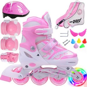 Jaguar 2025 New Adjustable Roller Skates Complete Set for Beginners Childrens Inline Skates Professional Ice Skating Shoes
