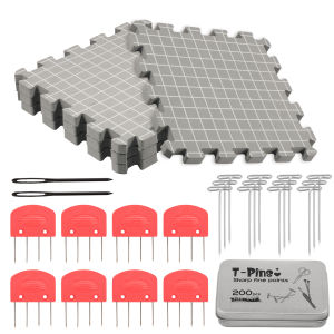 Foam Thick Blocking Boards Kit with Grids Blocking Mat and T-Pins Easy to Install Handmade Knitting And Crochet Accessories