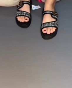 Sandal wanita gesper rajut kekinian sandal slide platform Korea style
