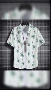Hawaiian beach shirts Mens short-sleeved casual shirts Seaside vacation quick-drying clothes Loose floral tops