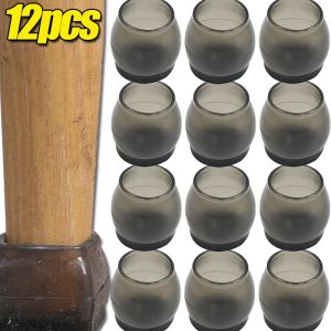 12Pcs Silicone Chair Leg Covers with Felt Pad Anti Scratch Furniture Protector Pads Wear-resistant Reduce Noise Chair Leg Caps