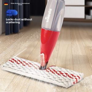 Vileda Spray Mop Flat Head Household Cleaning Tool Dust Removal Water Spraying Lazy Mop Cloth Iron Pole Durable Fiber