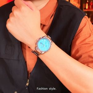 OLEVS jam tangan pria otomatis terbaru dewasa 2024 multifungsi bercahaya kalender dial stainless steel jam tangan anti gores tahan air