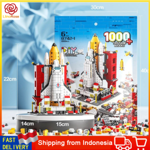 Rocket Block Brick Spaceship Kotak Balok Susun Pesawat Rakitan Set Mainan Anak Hadiah Ulang Tahun