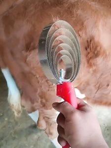 แปรงหวีทำความสะอาดขนโลหะ 4 วง กลมหวีแกงเหล็ก ม้า แกะ วัว หวีขนวัว ส่งด่วนจากไทย