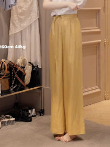 Fashionable Belted Wide Leg Pants Casual Slimming Spring Summer New Style Simple Design Womens Casual Pants Trendy Commute Wind