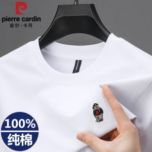 Áo Thun Nam Pierre Cardin Tay Ngắn Cổ Tròn Thêu Cotton Nguyên Chất Thời Trang Mùa Hè Thường Ngày Thoáng Khí Thoải Mái