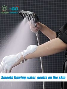High-Pressure Showerhead with 1.5m Hose and Bracket - 3 Spray Settings Anti-Block Durable ABS Chrome Finish Bathroom Shower Accessory Set