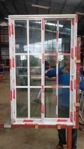 (ฟรีค่าส่ง)หน้าต่างบานเลื่อนแต่งลายมีขนาดกว้าง80/90/100/110/120/150 สูง100/110/120/150cmแบบแบ่ง2ช่องประกอบสำเร็จรูปนำไปติดตั้งได้เลย(ค่าขนส่งฟรีทั่วไทย)