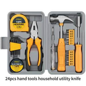 Hi-Spec | Hi-Spec 24pc Essential Home Tool Kit General Household Repair Hand Tool Set with Compact Storage Case for DIY Office Maintenance