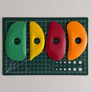 New Four-Color Soft Rubber Solid Color Set Ceramic Soft Rubber Scraper Four-Piece Tool Set Ceramic Carving and Shaping Tools DIY Clay Sculpting and Polishing Accessory Set