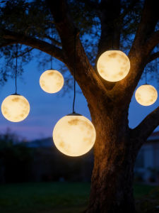 BEAUTY IN THE LIGHT | Solar Outdoor Moon Shaped Hanging Light Waterproof Landscape and Garden Decorative Lighting