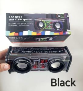 Hot item ลำโพงบลูทูธ V8 PLUS ลำโพงไร้สาย BT5.3 ลำโพงเบสหนัก สเตอริโอคู่ เล่นคู่ได้กด TWS แสงสีเสียง กระหี่มรอบทิศทาง