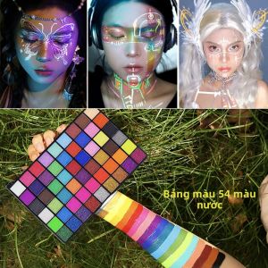 Bộ Vẽ Mặt Và Body 54 Màu Hòa Tan Trong Nước Nghệ Thuật Trang Điểm Nhũ Neon UV Cho Tiệc Halloween Và Giáng Sinh