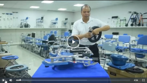 Foldable Bedside Commode with Wheels - Rolling Shower Chair for Elderly and Disabled