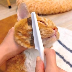 Cat Flea Comb Small Face Comb Anti-Black Chin Dog Eye Mouth Grooming Cleaning Dense Tooth Needle Comb Pet Care Tools