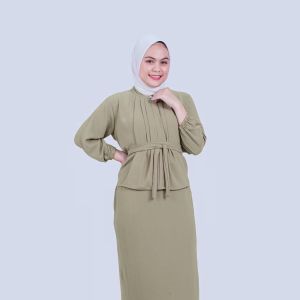 One Set Baju dan Rok Wanita Remaja Semi Formal Friendly Busui Crinkle Airflow