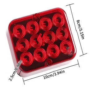 1PC 12V 24V 12 LED Waterproof Rear Tail Fog Light Driving Lamps Safety Warning Brake Stop Truck Trailer Boat Caravan Lorry
