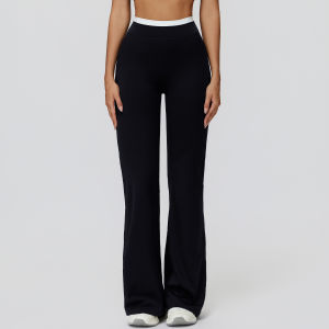 High Waist Lift Buttocks Flared Loose Straight Fitness Pants