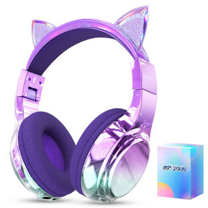 Cat Ear Wireless Headphones for Girls Kids Bluetooth Headphones Safe Volume 74/85/94dB Foldable Childrens Headset For Travel