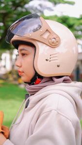 Helm Bogo Bipplast Pilot Solid Kekinian Trendy Pria Wanita Dewasa SNI Keren Helmet