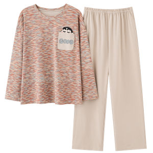 Bộ đồ ngủ đôi MiiOW vải cotton dài tay thoải mái có thể mặc ngoài