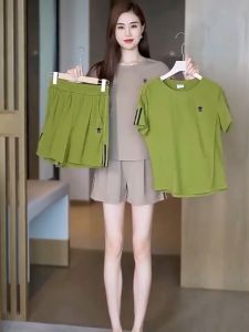 Fashion Casual Sports Set Womens Summer Thin New Short Sleeved Shorts Two-piece Set