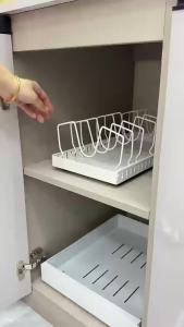 Pull Out Sliding Pan Organizer No Drill Kitchen Storage Rack Holder For Cookware Frying Pan Pot Lid Plate Cabinet Organizer
